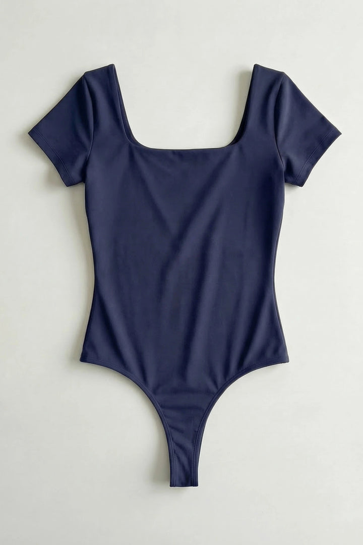 WIT Flo Women’s Squared-Neck Seamless Thong Bodysuit - Pack of 3