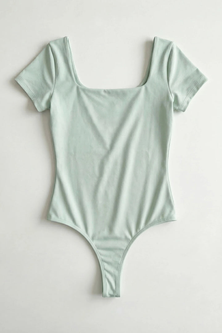 WIT Flo Women’s Squared-Neck Seamless Thong Bodysuit - Pack of 3